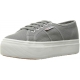 Superga Unisex LowTop Platform Lace Up Tennis Shoes Sneakers Sage Grey Grey Sage 38 EU75 US