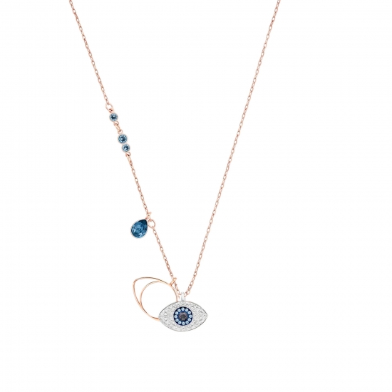 Swarovski Womens Blue Evil Eye Pendant Necklace