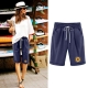 Tdoqot Bermuda Shorts for Women Cotton linen Knee Length Plus Size Casual Womens Shorts Navy Size 6