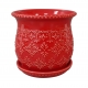 The Pioneer Woman Embossed Timeless Geo Red Planter 6 in Stoneware