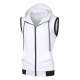 Unique Bargains Mens Hoodie Vest Zip Up Sleeveless Drawstring Hooded Sweatshirt S White