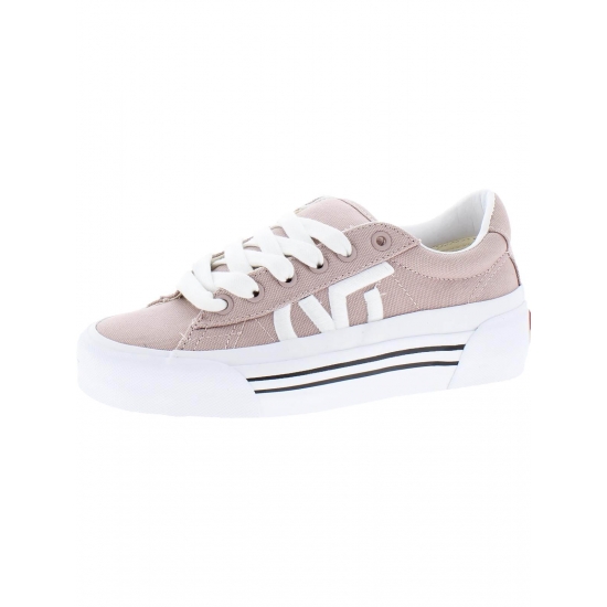 Vans Sid Ni Womens Canvas Embroidered Logo Low Top Sneakers Pink Size 6