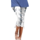 WHLBF Womens Capris Summer Shorts Casual Drawstring Print Cropped Pants Blue XL