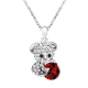 Wrapables Cute Teddy Bear Swarovski Elements Crystal Pendant Necklace Red