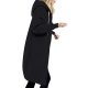 ZQGJB Long Hoodies for Women Casual Solid Color Long Sleeve Full Zip up Knee Length Tunic Sweatshirts Loose Oversized Hooded Pullover Tops Trendy Fall Jackets Tops with Pockets Black M