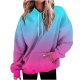 ZQGJB Women Hoodie Tops Long Sleeve Casual Ombre Print Drawstring Hooded Pullover Sweatshirts Lightweight Spring Trendy Graphic Shirts with PocketsHot PinkL