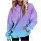 ZQGJB Women Hoodie Tops Long Sleeve Casual Ombre Print Drawstring Hooded Pullover Sweatshirts Lightweight Spring Trendy Graphic Shirts with PocketsLight BlueXXXL