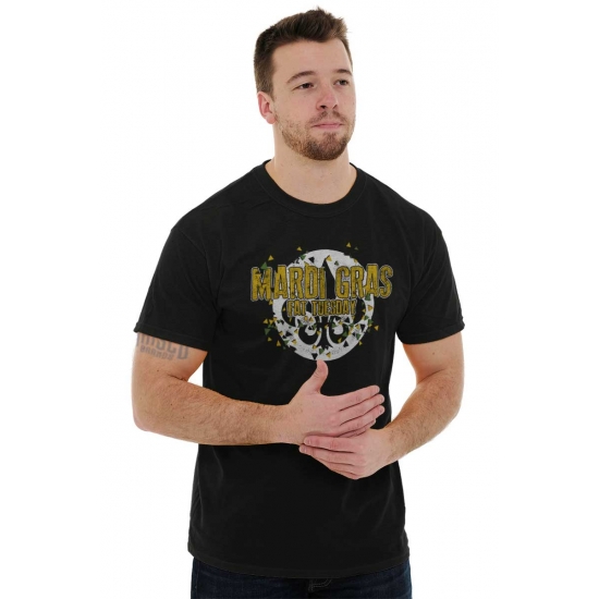 Brisco Brands Mardi Gras Short Sleeve T-Shirt Tees Tshirts Fat Tuesday Saints New Orleans