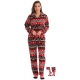 #FollowMe Printed Microfleece Button Front PJ Pant Set with Socks 6370-10018-L (Black - Candycane, Small)