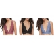 Body Frosting Women’s Deep V Lace Bralette Crop Top Bra, Small (3 Pack)