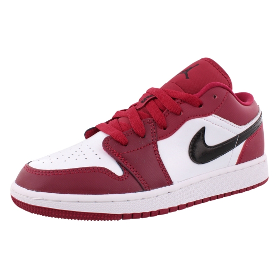 Jordan Air 1 Low Gs Boys Shoes Size 4, Color: Noble Red/Black/White