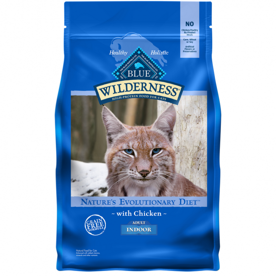 Blue Buffalo Wilderness High Protein Indoor Chicken Dry Cat Food for Adult Cats, Grain-Free, 5 lb. Bag