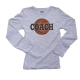 Hollywood Thread Trendy Basketball Coach Graphic Women's Long Sleeve Grey T-Shirt