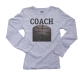 Hollywood Thread Basketball Coach Ball Graphic Women's Long Sleeve Grey T-Shirt