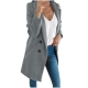 BVnarty Jacket for Women Comfy Lounge Casual Solid Color Office Buttons Jacket Coat Outerwear Suit Neck Long Sleeve Shacket Jacket Fall Fashion Gray S