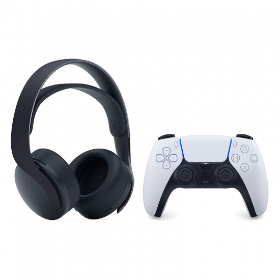 Sony PlayStation 5 PULSE 3D Wireless Gaming Headset and DualSense Controller Bundle  Glacier White