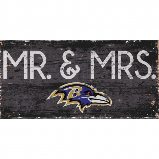 Fan Creations Baltimore Ravens 6'' x 12'' Mr. & Mrs. Sign