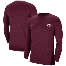 Men's Nike Maroon Virginia Tech Hokies Velocity Legend Performance Space-Dye Long Sleeve T-Shirt