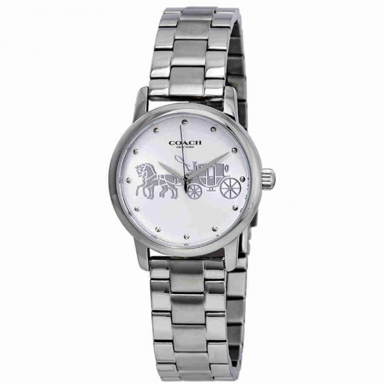 Coach Women's Grand Silver Dial Stainless Steel Watch 14502975