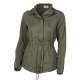 Auline Collection Womens Premium Vintage Wash Green Lightweight Military Fashion Twill Hoodie Jacket