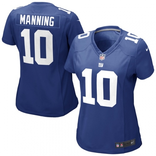 Girls Youth New York Giants Eli Manning Nike Royal Blue Game Jersey