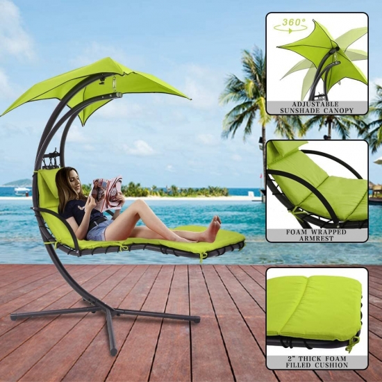 Hanging Chair Recliner Curved Hammock Courtyard Swimming Pool Tent Outdoor Chair Super Comfortable Hanging Chair Outdoor Home