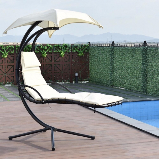 Hanging Chair Recliner Curved Hammock Courtyard Swimming Pool Tent Outdoor Chair Super Comfortable Hanging Chair Outdoor Home