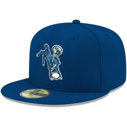Men's New Era Royal Indianapolis Colts Omaha Throwback 59FIFTY Fitted Hat
