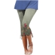 CZHJS Womens High Waist Boho Summer Beach Pants Comfy Capris Compression Pants Floral Printing Pencil Pants Hiking Pants for Ladies Army Green XXL