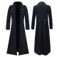 YODETEY MenS Steampunk Vintage Jacket Coat Uniform Coat Black 6M