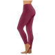 VSSSJ Women Casual Yoga Capris Pants Athletic Fit Solid Color High Waist Seven Point Leggings Fashion Stretchy Breathable Lightweight Trousers Wine02 XL