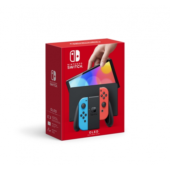 Nintendo Switch  OLED Model w Neon Red  Neon Blue JoyCon